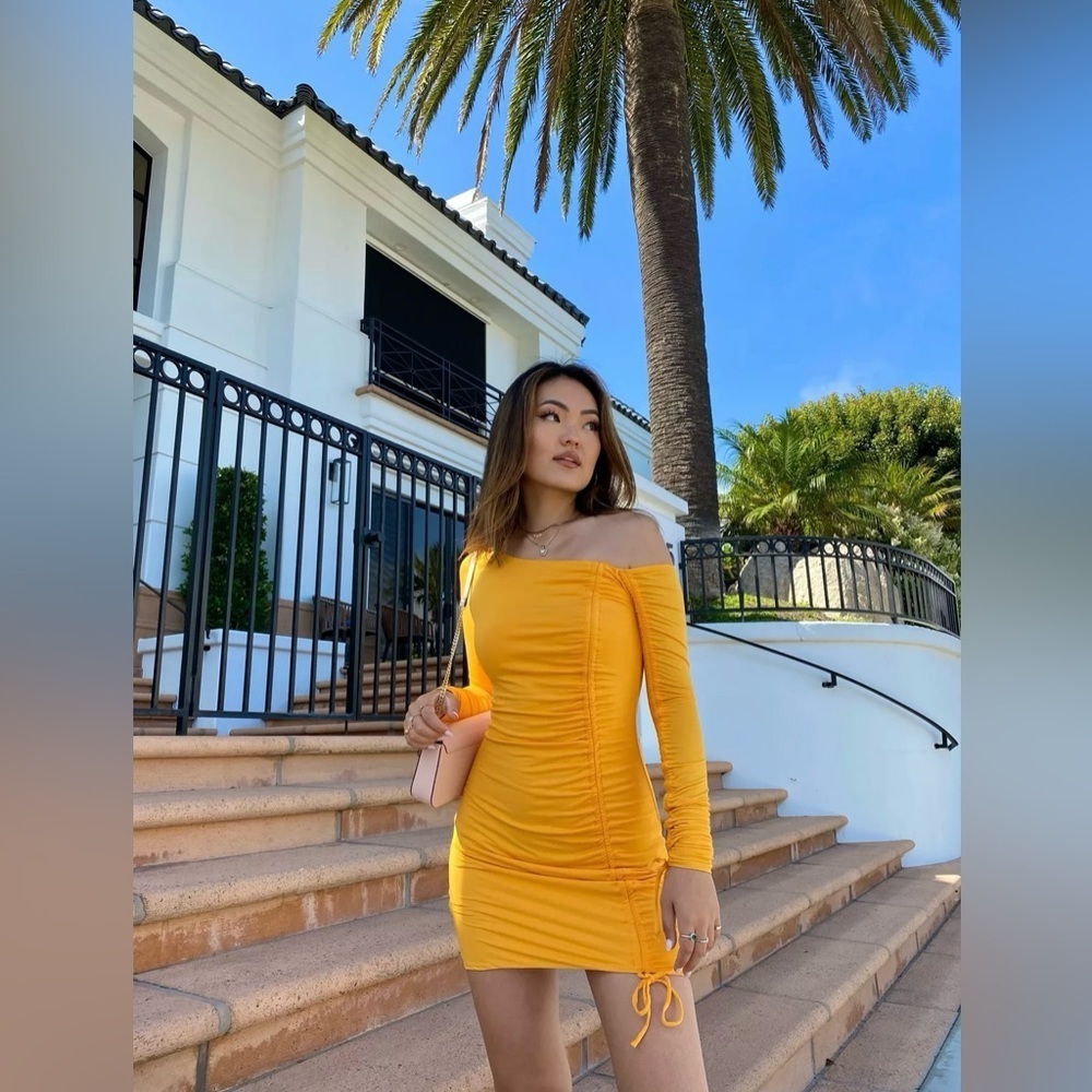 CAMILA COELHO | LENA MINI DRESS IN TANGERINE ORANGE MEDIUM - Picture 3 of 13